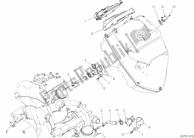All parts for the Engine Control Unit of the Ducati Multistrada 1260 ABS USA 2018